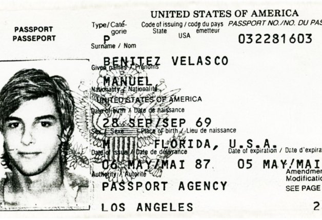 Fotocopia del pasaporte de Benítez Velasco, que llevaba el apellido paterno. 