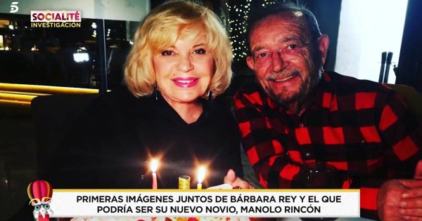 Bárbara Rey y Manolo Rincón posan juntos durante el cumpleaños de la vedette.