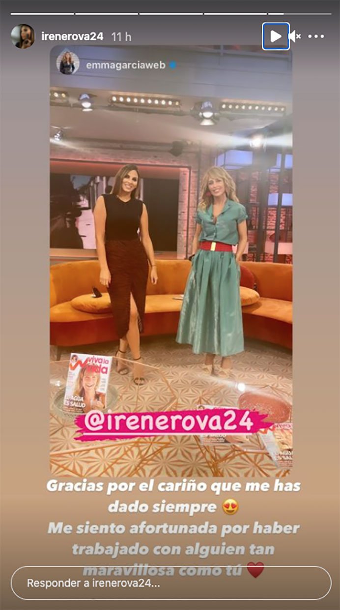 Irene Rosales intercambia mensajes de cariño con sus compañeros en redes. (Instagram: @irenerova)