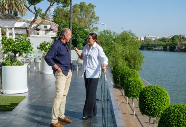 Con Bertín durante la grabación del programa "Mi casa es la tuya".