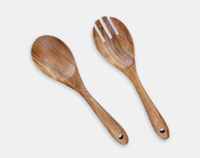 utensilios-madera-servir-ensalada