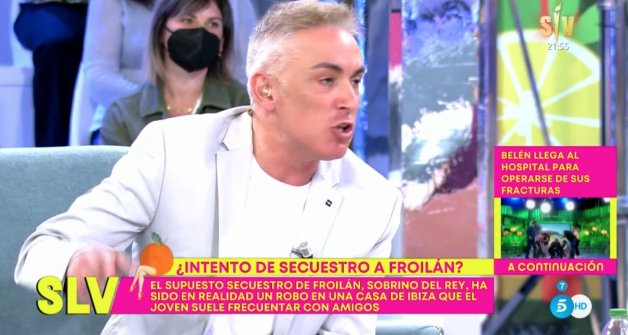 Kiko Hernández, relatando los robos en su casa en Sálvame Diario (Telecinco).