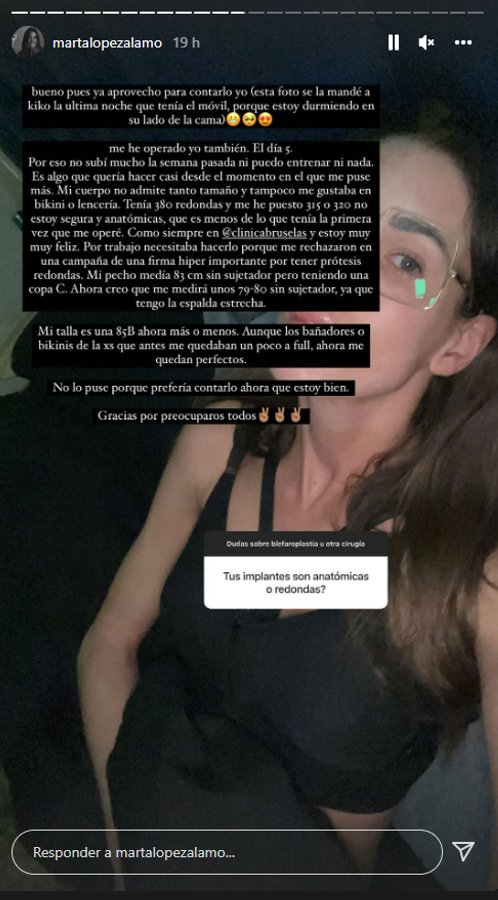 Marta López Álamo revela que ha pasado por quirófano otra vez (@martalopezalamo).