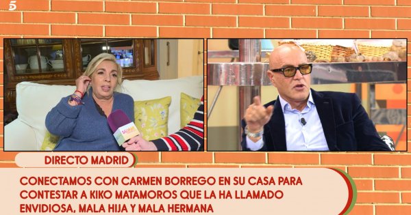 Carmen Borrego ha respondido a Kiko Matamoros en directo.