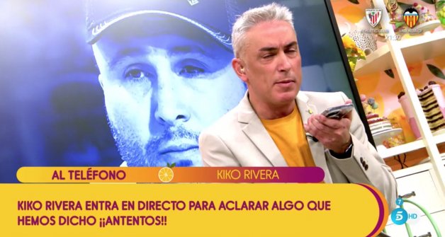Kiko Hernández hablando en directo con Kiko Rivera en Sálvame Diario (Telecinco).