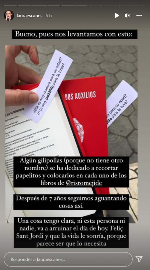 Laura Escanes también ha denunciado la situación en sus Stories (@lauraescanes).