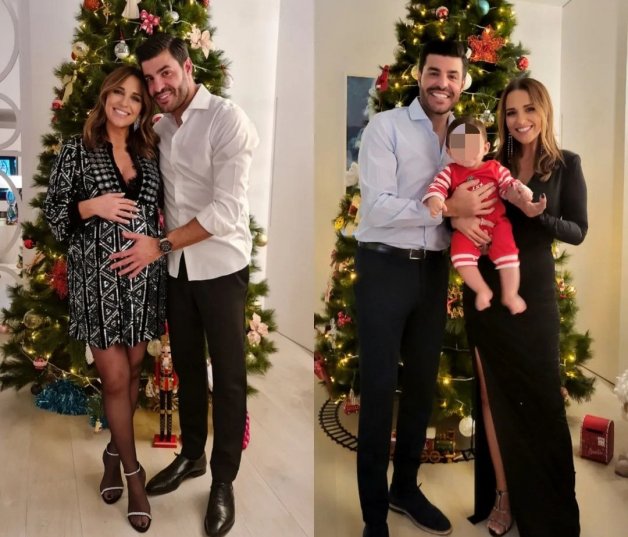 Paula y Miguel en 2020, y la familia (casi) al completo en 2021.