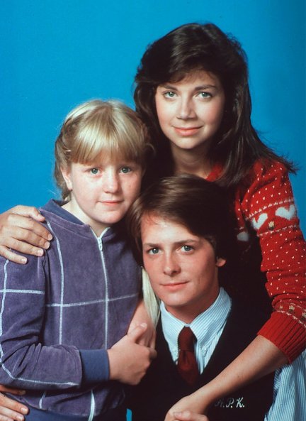 Con Justine Bateman y Tina Yothers, en "Enredos de familia".