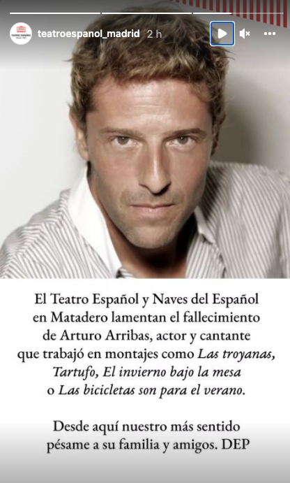 El Teatro Español lamenta la pérdida del actor.