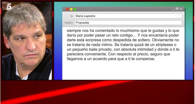 Gustavo reacciona así al conocer que su mujer se dedica a bailar en despedidas de soltero.