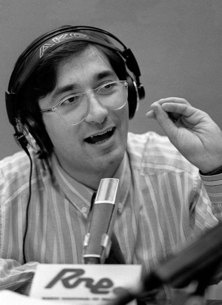 Xavier Sardá cuando trabajaba en Radio Nacional.