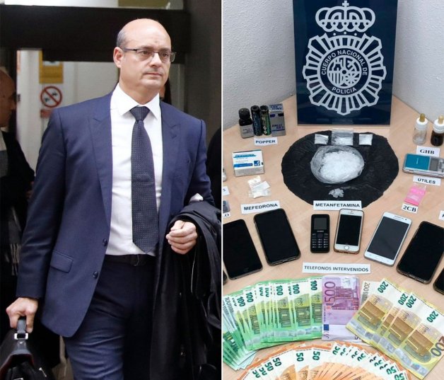 José Antonio Choclán es el abogado que se hizo famoso cuando defendió a Cristiano Ronaldo y a Cristina Cifuentes. En el registro realizado en las propiedades del grupo, los agentes de policía se incautaron de 60 gramos de metanfetaminas, 40 de ketamina, anabolizantes (testosterona), Viagra, popper y 6.000 euros en efectivo.