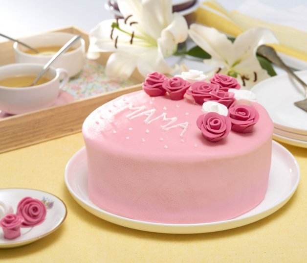 Tarta fondant con rosas