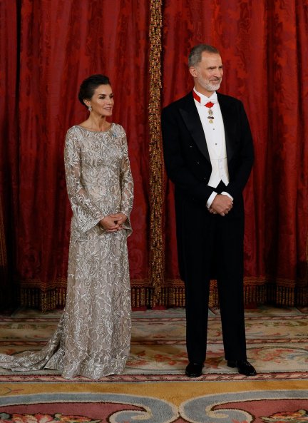 Letizia estrenó un vestido de inspiración oriental.