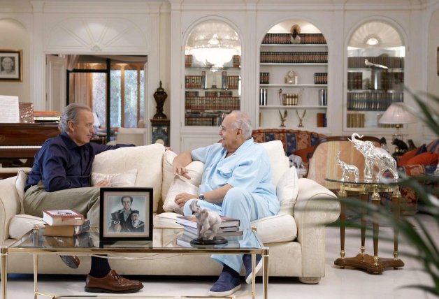 José Luis y Bertín, en el mismo salón en el que el productor recibió a la prensa una década antes.