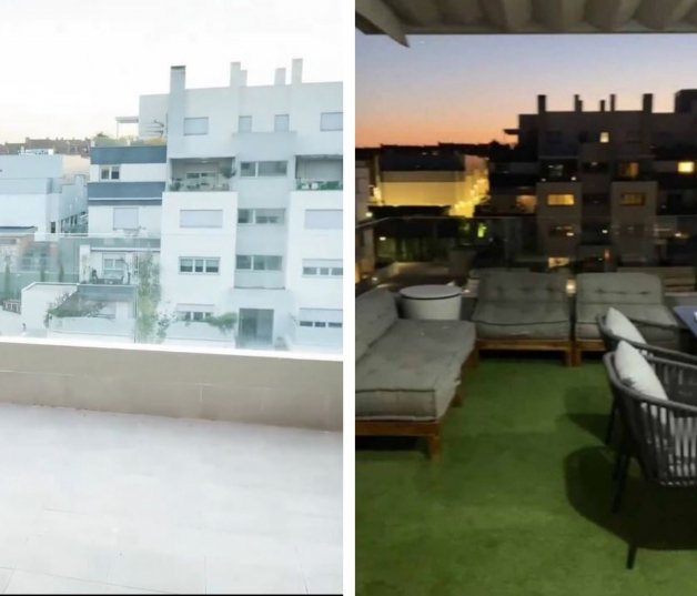 Así ha amueblado la terraza esta parejita.