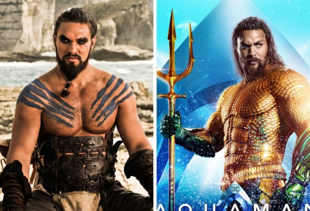 El actor, como Khal Drogo y como Aquaman.