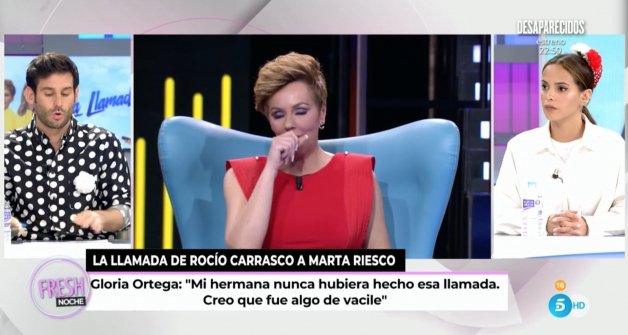 Gloria Camila, reaccionando a la polémica entre Rocío Carrasco y Marta Riesco (Telecinco).