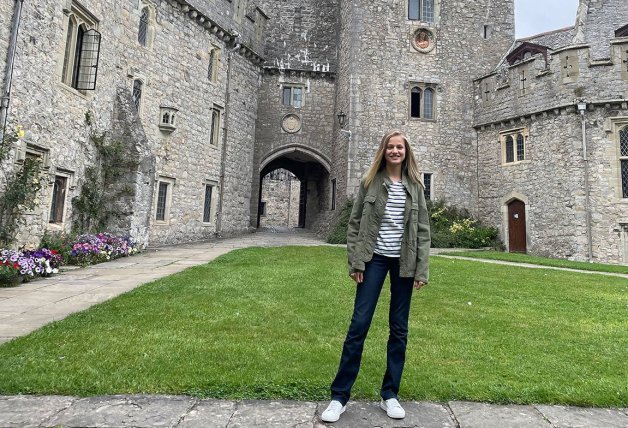 La princesa Leonor el pasado septiembre, en su llegada al internado de Gales donde estudia Bachillerato.
