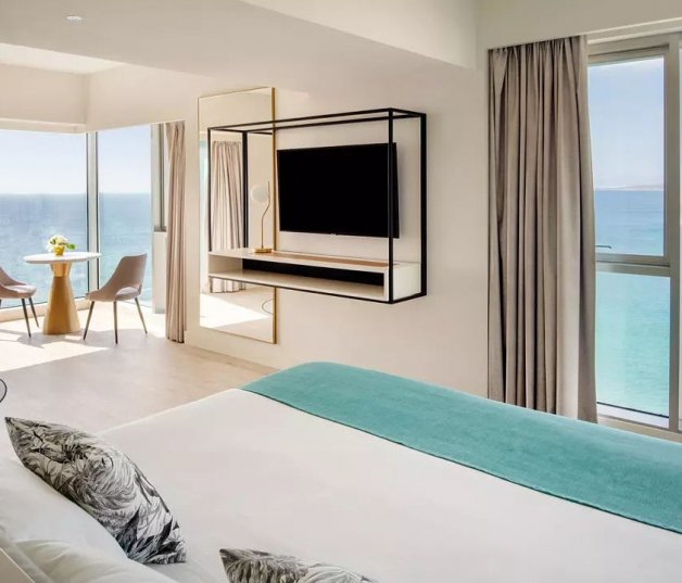 Así son las habitaciones con vistas al mar del Arrecife Gran Hotel & Spa, en Lanzarote.