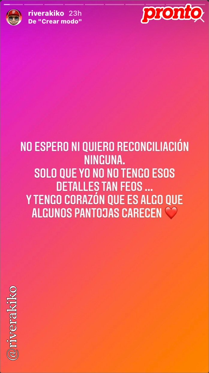 El frío mensaje de Kiko en Stories.