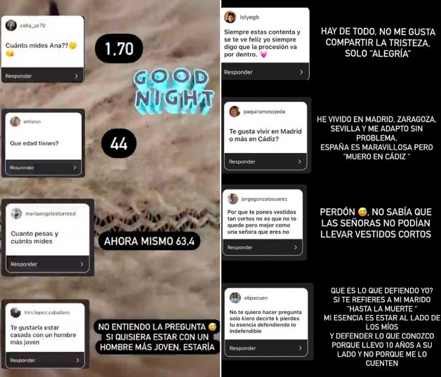 Ana María Aldón ha respondido algunas preguntas de sus fans. 