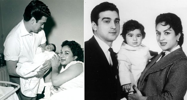 A los seis meses de la boda, nació su primera hija. Foto de familia con Antonio y su hija Lolita. 