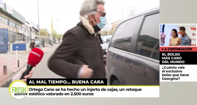 José Ortega Cano sale de casa con la nuca vendada a causa de su injerto de cejas (Ya es Mediodía).