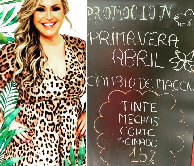 Raquel Mosquera, anunciando sus ofertas de primavera.