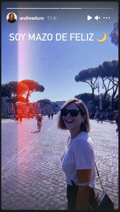 Andrea Duro, feliz en Roma.