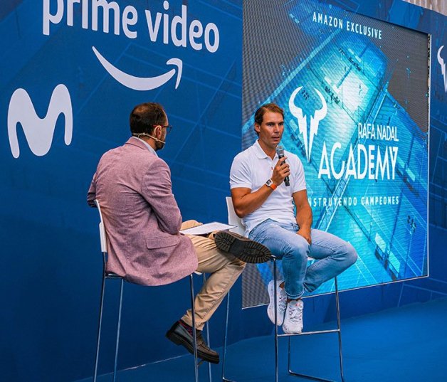 Rafa Nadal, durante la presentación de la serie sobre su academia.