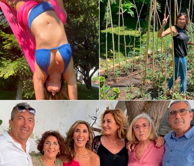 Sin Anna en casa, tendrá más tiempo para cosas que le gustan como practicar acroyoga, cuidar del huerto y estar con los suyos (abajo, con sus hermanos).