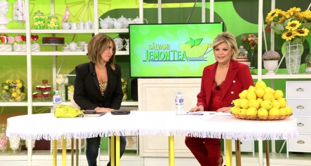 Las nuevas presentadras de Sálvame Lemon Tea en el arranque del nuevo formato (Telecinco).