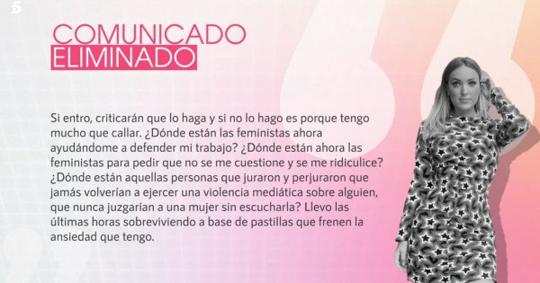 Una parte del comunicado eliminado de Marta Riesco.