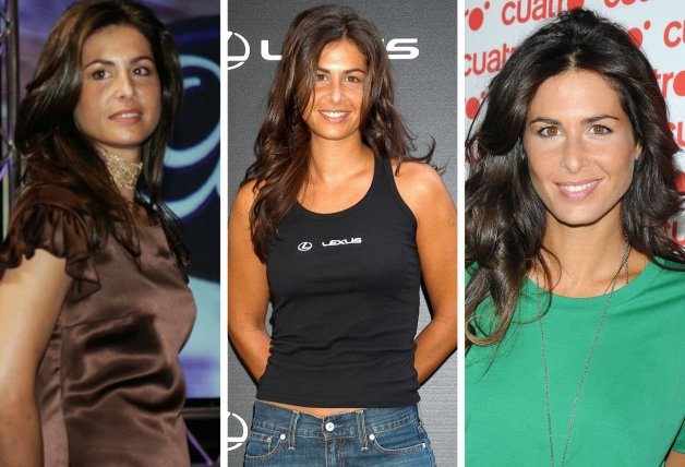La presentadora, en 2005, 2006 y 2009.