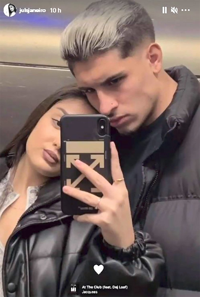 Julia y su novio, Brayan Mejía, en una foto compartida en sus redes sociales