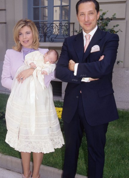 Terelu Campos y Alejandro Rubio, en el bautizo de su hija Alejandra en el año 2000.