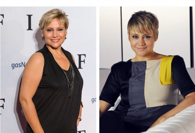 Glòria Serra, antes y después de perder 20 kilos.