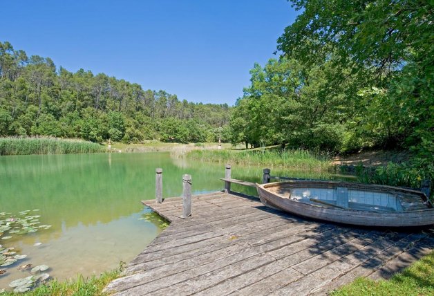 La casa cuenta con su propio lago.