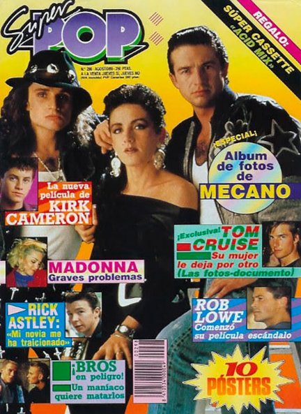 "Mecano", en una de las muchas portadas que protagonizaron en la revista "Súper POP". 