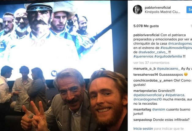 Imanol y Pablo, apoyando al "chiquirritín" del clan en el estreno de su filme "Los últimos de Filipinas".