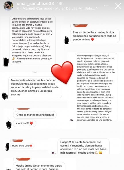 Las historias que ha compartido Omar Sánchez en Instagram (@omar_sancheze33).