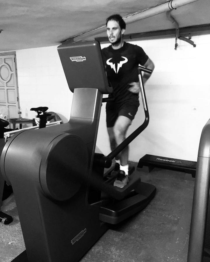 Rafa, entrenando en su gimnasio.