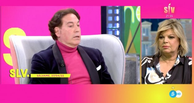 Terelu Campos reaccionando a las palabras de Pipi Estrada en Sálvame (Telecinco).