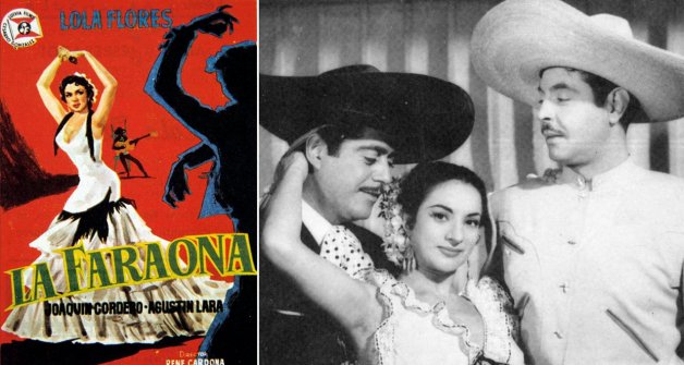 Lola triunfó en México con filmes como "La faraona", de la que le quedó el apodo que la hizo famosa. Arriba, con uno de sus supuestos amantes, Luis Aguilar (de negro), en "¡Ay, pena, penita, pena!".
