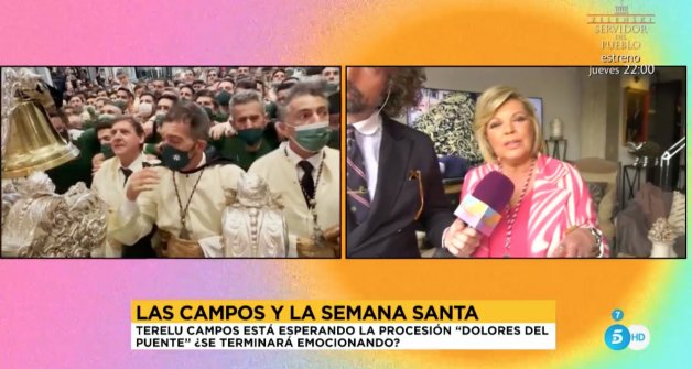 Terelu Campos ha podido volver a vivir la Semana Santa de Málaga tras la pandemia (Sálvame Diario).