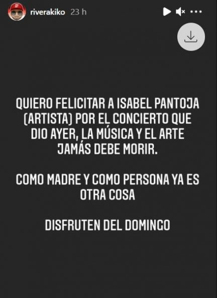 Así recordó Kiko Rivera a Isabel Pantoja tras su concierto.