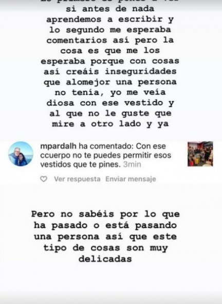 Carla Vigo responde a quienes critican su físico.