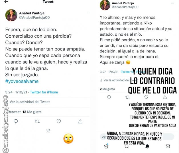 Así se ha defendido Anabel en sus redes.