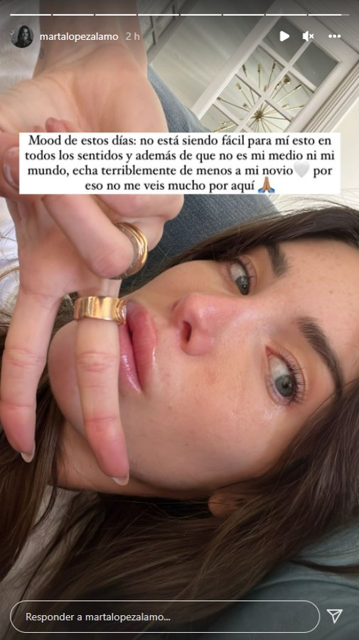 Marta López Álamo ha compartido esta imagen antes de prepararse para acudir a 'Conexión Honduras'.